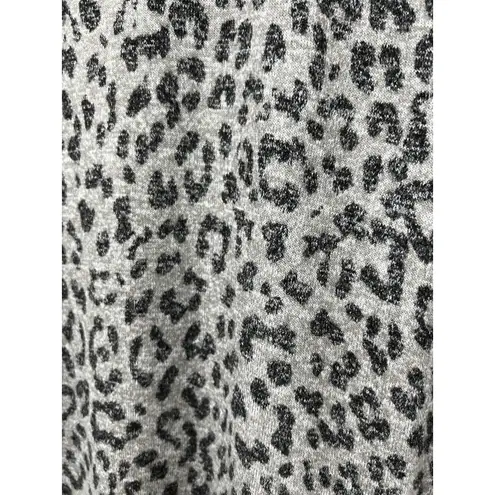 Lucky Brand  Women's Leopard‎ Crew Pullover Sweater Stretch Gray Size S/P