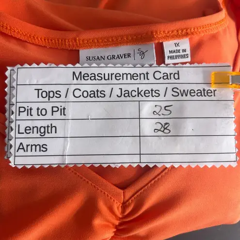 Susan Graver Blouse Size 1X Orange