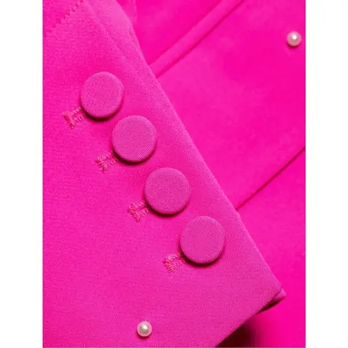 Generation Love Nadia Faux Pearl-Embellished Blazer in Magenta Size XS