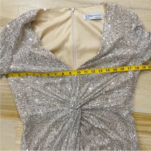 Mac Duggal leena for sequin knotted midi dress