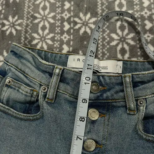 IRO New Experience Slim High Rise Jeans Button Fly Skinny Leg Light Wash Size 24