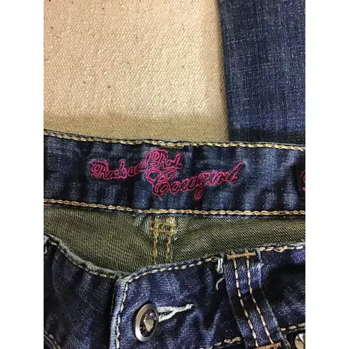 Rock & Roll Cowgirl Women Jeans Sz.29x34 Blue Bling Pocket Cowgirl Rodeo Western