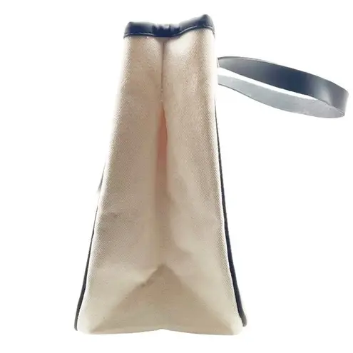 Santa Barbara Design Co Tote Canvas & Leather Sleepover Double Handled Tote Bag Black