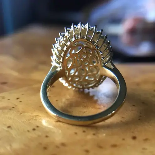 Natural Tanzanite Green Tanzanite Sterling Silver Cocktail Ring Size 6 Gold