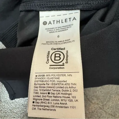 Athleta  Brooklyn Ankle Pants Pull On Trousers Black 6