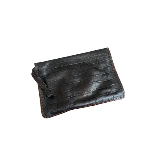 CARLA MANCINI Brown Leather Oversized Envelope Clutch Bag w/ Dustbag
