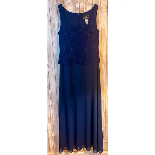 Alex Evenings Blue 2 Piece Set Jacket and Evening Gown - Size 10