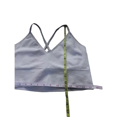 DSG White Ribbed Spaghetti Strap Sports Bra Size XL Athletic Bralette Croptop