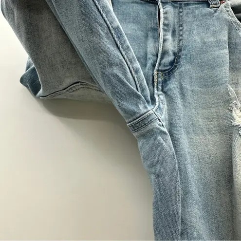 Refuge Mid Rise Light Wash Distressed Skinny Jeans Sz 6