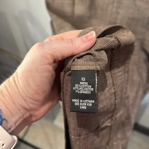 BCX Brown Career Dress Work Office Party Sheath Fitted Women's Size 13