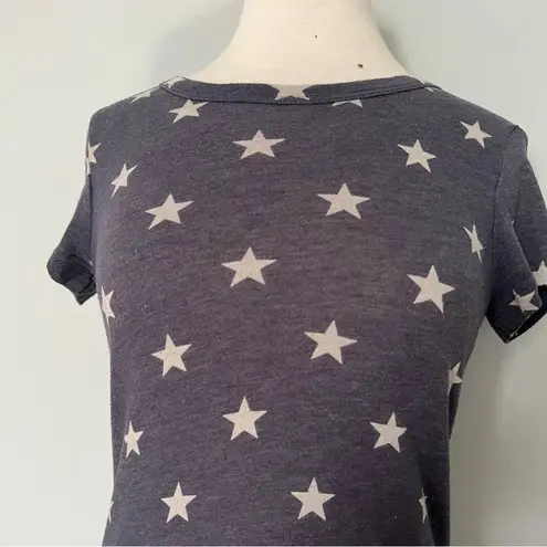 Alternative Apparel Earth Navy Blue White Star Fitted Tshirt Size S