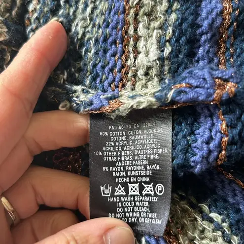 Anthropologie  Rosie Neira Knit Striped Metallic Cocoon Cardigan Size Small