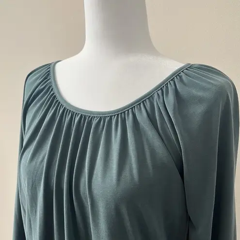 Green Envelope Boho Long Sleeve Blouse Sage Green Size XS Loose Fit