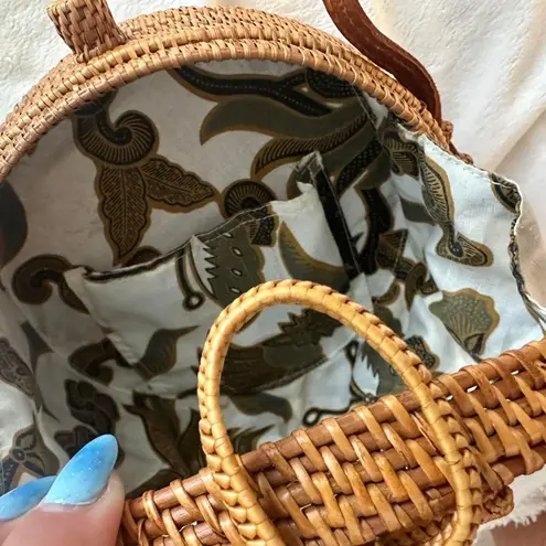 Brown Boho Round Rattan Bag