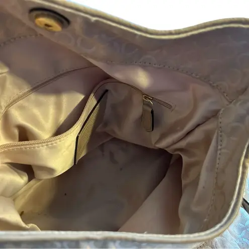 Coach Madison Op Art Phoebe Shoulder Bag Khaki Gold Hardware