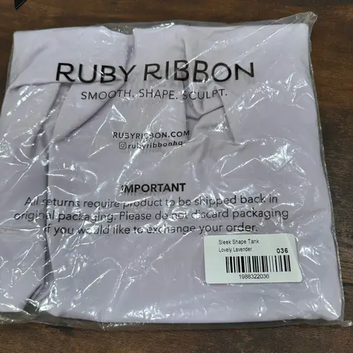 NWT Ruby Ribbon Sleek Shape Tank Lovely Lavender Smoothing Shaping Top Size 36 Purple