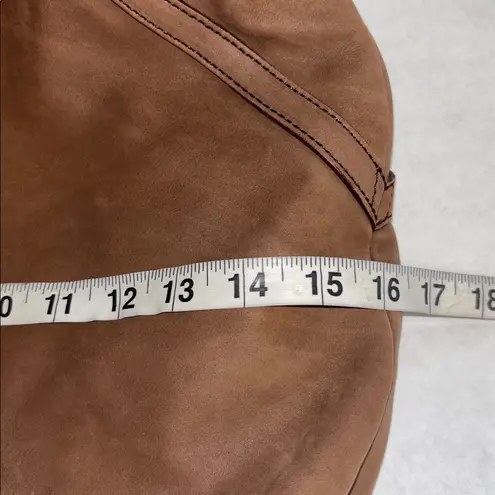 MANDARINA DUCK BROWN SUEDE SHOULDER BAG ZIP CLOSURE PRELOVED VERY CLEAN INSIDE