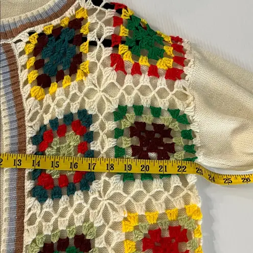 Grandma square Knit Colorful Crochet Open