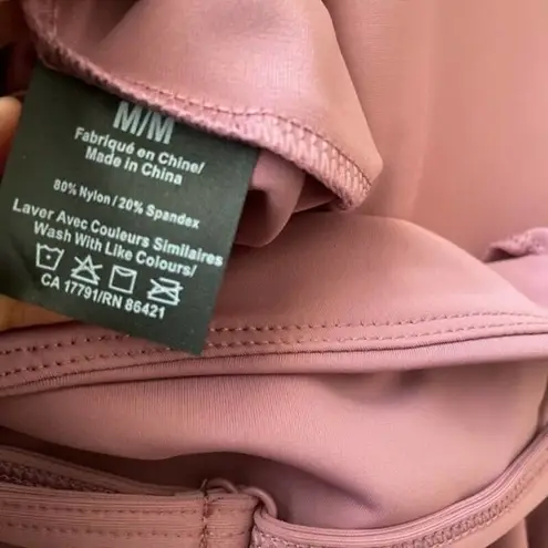 Velvet Rose swimsuit Pink Stretch V Neck Bikini Thong one piece New Sz medium