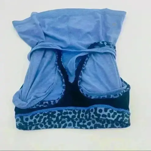 Lululemon  Periwinkle Racerback W/Cheetah Print Sport‎ Bra