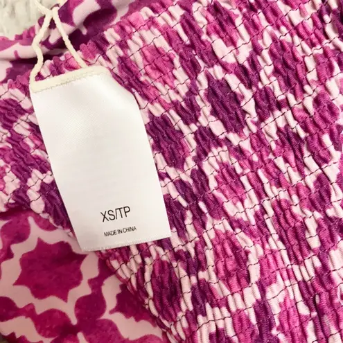 Tori Praver Bikini Swimsuit Swimwear Eggplant Smocked XS S New