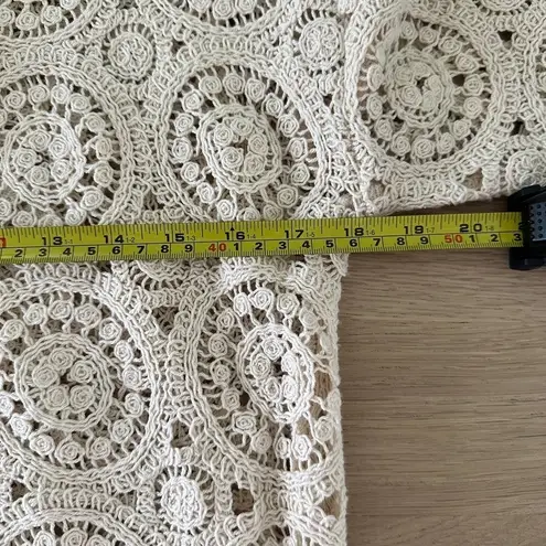 House of Harlow 1960 crochet / faux leather button down top XS