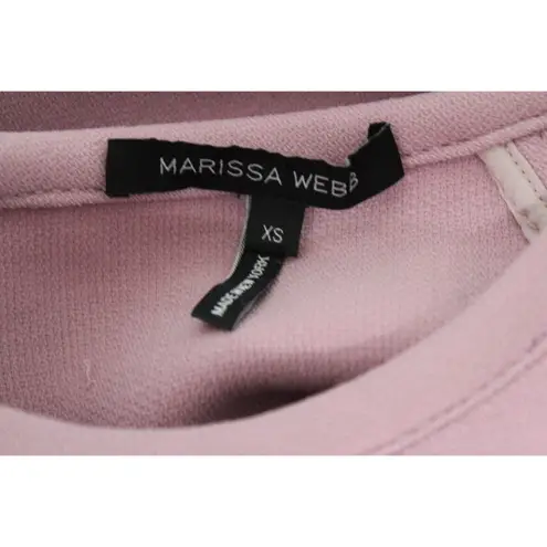 Marissa Webb Virgin Wool Top Size XS Pink Solid Long Sleeve High Low Stretch