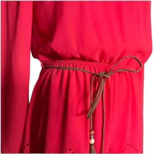 She & Sky Womens  Boutique Boho Silk Laser Cut Eyelet Hem Festival Romper - Sz M - Image 2