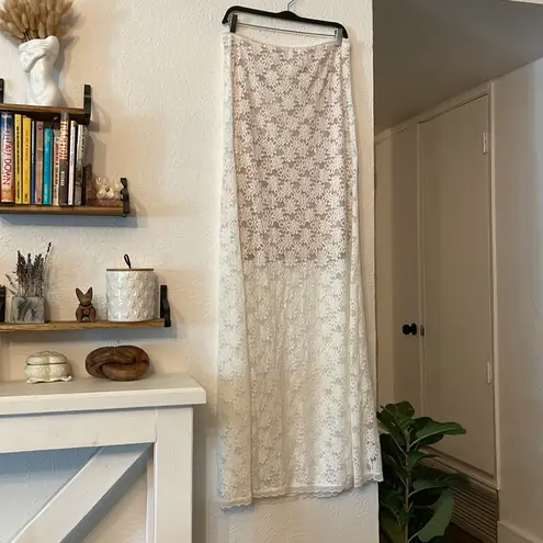 RUNAWAY THE LABEL NWT KINERA Chic White Lace Maxi Dress Size Large