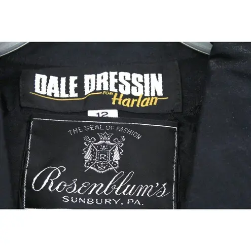 Dale Dressing for Harlan Trench Coat Black Ruched Back Sz 12 M Super Flattering