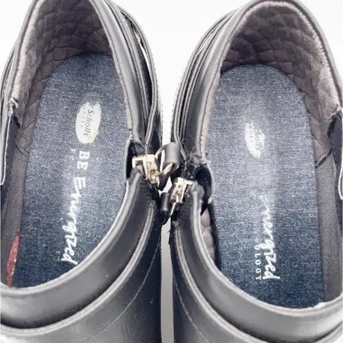 Dr. Scholl's What's Good Wedge Ankle Boots Women's Size 9.5 Black Faux Leather