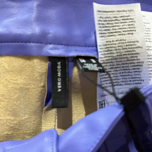 VERO MODA NWT Paulina High Waist Faux Leather Pants in Very Peri