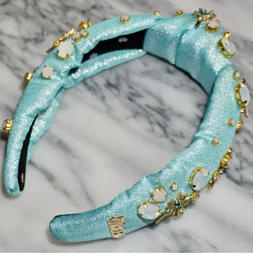 Lele Sadoughi x Wicked Bubble Blue Knotted Crystal Wand Headband Brand New