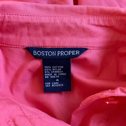 Boston Proper Coral Collared Sleeveless Dress