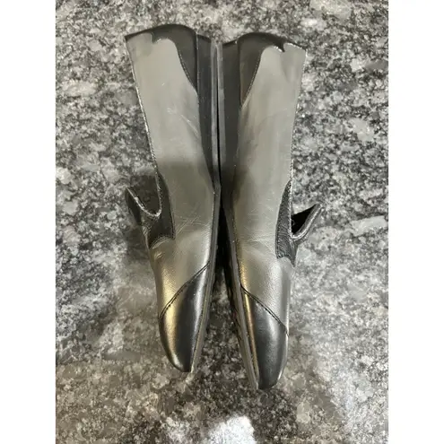 Vintage Arnold Churgin Gray Black Western Flats Leather Hand Made Size 39 Goth