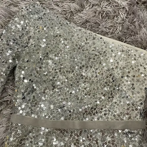 Notte Marchesa Sequin Velvet Trimmed One Sleeve 2