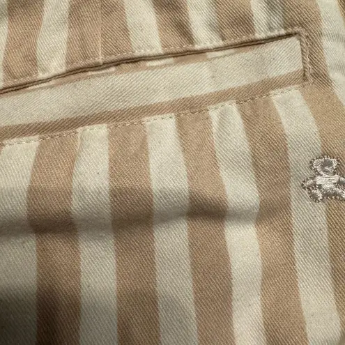 Lulu Castagnette Striped Wide Leg Pants Beige White EU 42 US 10 NWT Tan