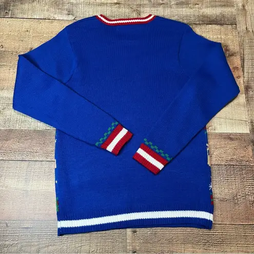 Jolly Sweaters | Blue HOHOHO Holiday Drunk Reindeer Ugly Christmas Sweater Sz S