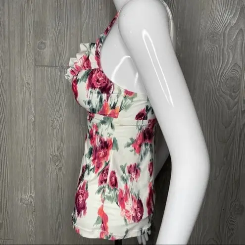 Laundry by Shelli Segal  rose tankini top with ruffles bathing suit, swimwear, sw