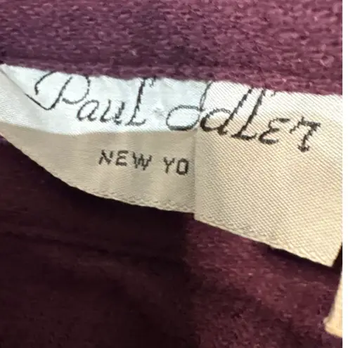 Paul & Jdder New York Womens Plum Wool Blend Pleated Trousers Size 12 Purple