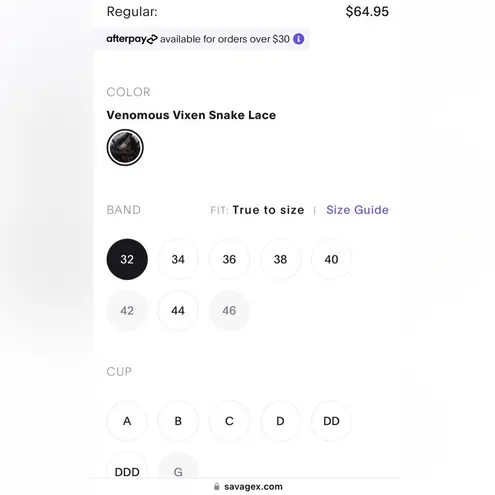 SAVAGE X FENTY Demi Bra Cold-Hearted Snake Lace w/Chain NWT!