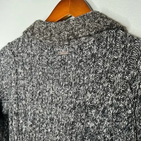 prAna Angelica Cardigan Sweater Womens Sz XS Heathered Gray Long 1/3 Snap Mohair