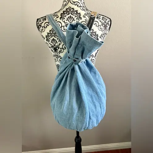 NEW YORK LINE Vintage 90s Denim Backpack Blue