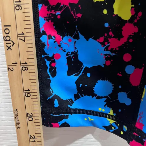 Constantly Varied Gear CVG Leggings Women's Large Paint Splatter Workout Cropped Black