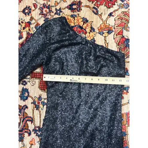 Dress the Population Sequin One-Shoulder Bodycon Midi Dress Black Size Small