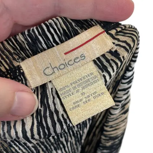 Vintage Choices Women’s Small Striped Crinkled Lettuce Hem Midi Skirt Side Slit Multiple