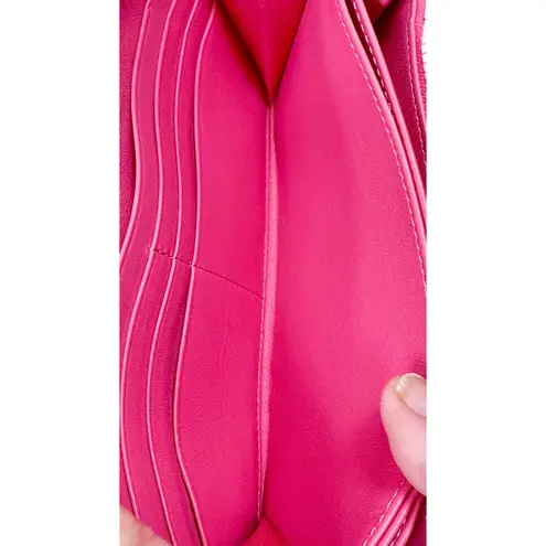 Valentino Garavani Pink & White Vitello Colorblock Rockstud Zip Around Wallet