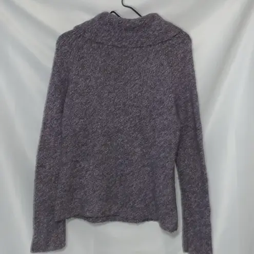 Loft Ann Taylor  SIZE Large Heathered Purple Cowl neck WOOL ALPACA BLEND Sweater - Image 7