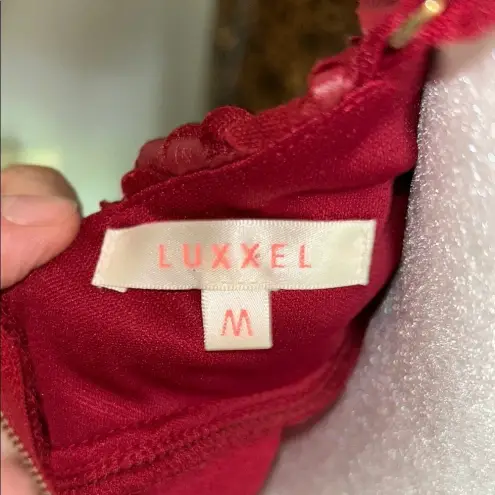 Luxxel  Deep Red Floral Halter Dress