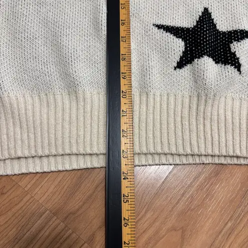 Exlura Sweater Womens XL/2XL Off the Shoulder Batwing Cream Star Loose Fit